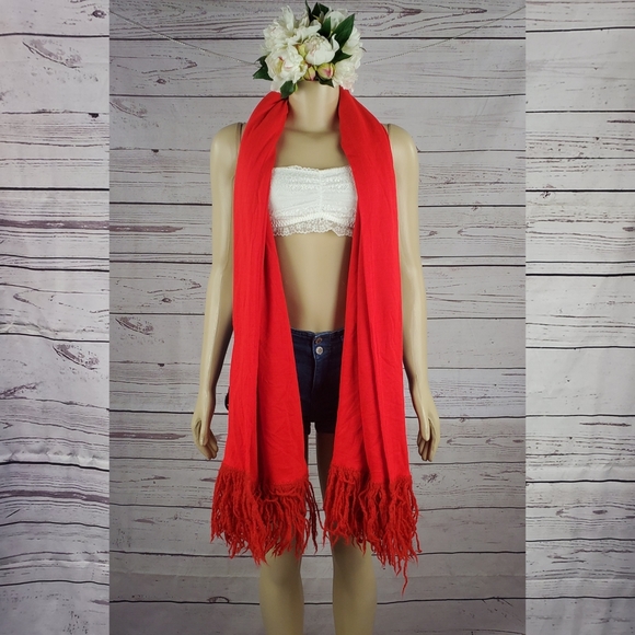 red fringe scarf ( 5 for $20 ) - Picture 2 of 5